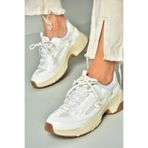 fox SHOES U312414209 Beyaz Kalın Tabanlı Spor Ayakkabı Sneakers, Beyaz-Suni Deri, 39