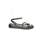 fox SHOES U342962709 Siyah Yapay Çiçek Aksesuarlı Kadın Sandalet, Siyah-Suni Deri, 37