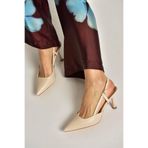 fox SHOES U480441104 Siyah Kumaş İnce Topuklu Kadın Abiye Ayakkabı, Siyah-Kumaş, 39