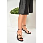 fox SHOES U518280509 Siyah İnce Topuklu Kadın Ayakkabı, Siyah-Suni Deri, 38