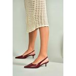 fox SHOES U518439809 Bordo Alçak Topuklu Kadın Ayakkabı, Bordo-Suni Deri, 38