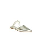 fox SHOES U590491809 Gümüş Sivri Burunlu Kadın Terlik, Gümüş-Suni Deri, 36