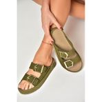 Fox Shoes U596030202 Haki Süet Kadın Terlik
