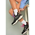 Fox Shoes U602602502 Siyah Süet Kadın Spor Ayakkabı Sneakers