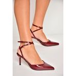 fox SHOES U654078108 Bordo Rugan İnce Topuklu Kadın Ayakkabı, Bordo-Rugan, 39