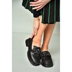 Fox Shoes U704137509 Siyah Loafer Makosen Kadın Ayakkabı