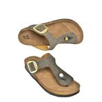 fox SHOES U777917002 Kahverengi Süet Parmak Arası Kadın Terlik, Kahverengi-Süet, 40