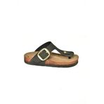 fox SHOES U777917002 Siyah Süet Parmak Arası Kadın Terlik, Siyah-Süet, 39