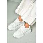 fox SHOES U973211509 Beyaz Kalın Tabanlı Spor Ayakkabı Sneakers, Beyaz-Suni Deri, 40