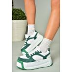 Fox Shoes U973219002 Yeşil/beyaz Süet Kalın Tabanlı Spor Ayakkabı Sneakers - Yeşil - Beyaz
