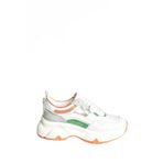 fox SHOES U973568209 Beyaz/Turuncu Kalın Tabanlı Spor Ayakkabı Sneakers, Beyaz/Turuncu-Suni Deri, 36
