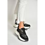 Fox Shoes U973568209 Siyah Kalın Tabanlı Spor Ayakkabı Sneakers