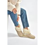 Fox Shoes V250014702 Bej Süet Tüylü Kadın Bot