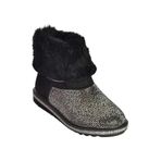 fox SHOES V250014702 Platin Süet Tüylü Kadın Bot, Platin-Süet, 36