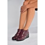 fox SHOES V324501903 Bordo Hakiki Deri Cırtlı Kadın Bot, Bordo-Hakiki Deri, 37