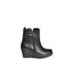 fox SHOES V361196809 Siyah Dolgu Topuklu Kadın Bot, Siyah-Suni Deri, 37