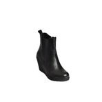 fox SHOES V361197009 Siyah Dolgu Topuklu Kadın Bot, Siyah-Suni Deri, 38