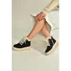 Fox Shoes V367343402 Siyah Süet İçi Tüylü Kalın Tabanlı Kadın Bot