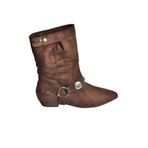 fox SHOES V380519002 Kahverengi Süet Düz Tabanlı Rahat Kalıp Kadın Bot, Kahverengi-Süet, 37