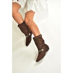 Fox Shoes V380519002 Kahverengi Süet Düz Tabanlı Rahat Kalıp Kadın Bot