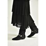 fox SHOES V380519002 Siyah Süet Düz Tabanlı Rahat Kalıp Kadın Bot, Siyah-Süet, 36