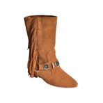 fox SHOES V380625502 Taba Süet Püskül Detaylı Kadın Bot, Taba-Süet, 37