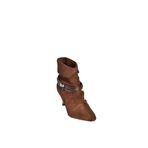 fox SHOES V404022302 Kahverengi Süet Alçak Topuklu Kadın Bot, Kahverengi-Süet, 36