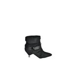 fox SHOES V404022302 Siyah Süet Alçak Topuklu Kadın Bot, Siyah-Süet, 40