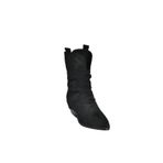 fox SHOES V404041002 Siyah Süet Kalın Topuklu Kadın Bot, Siyah-Süet, 38