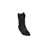 fox SHOES V404041002 Siyah Süet Kalın Topuklu Kadın Bot, Siyah-Süet, 40