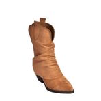 fox SHOES V404041002 Taba Süet Kalın Topuklu Kadın Bot, Taba-Süet, 37