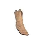 fox SHOES V404041002 Vizon Süet Kalın Topuklu Kadın Bot, Vizon-Süet, 38