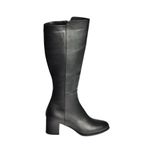 fox SHOES V468213103 Siyah Hakiki Deri Kalın Topuklu Kadın Çizme, Siyah-Hakiki Deri, 39