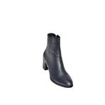 fox SHOES V468581003 Lacivert Hakiki Deri Kalın Topuklu Kadın Bot, Lacivert-Hakiki Deri, 37