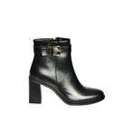 fox SHOES V518102009 Siyah Kalın Topuklu Kadın Bot, Siyah-Suni Deri, 38