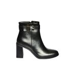 fox SHOES V518102009 Siyah Kalın Topuklu Kadın Bot, Siyah-Suni Deri, 40