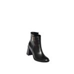 fox SHOES V518103109 Siyah Kalın Topuklu Kadın Bot, Siyah-Suni Deri, 39