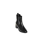 fox SHOES V518978209 Siyah Alçak Topuklu Kadın Bot, Siyah-Suni Deri, 36
