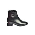 fox SHOES V518978809 Siyah Alçak Topuklu Kadın Bot, Siyah-Suni Deri, 39