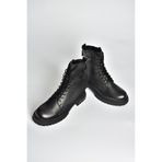 fox SHOES V555575503 Siyah Hakiki Deri Kadın Postal Bot, Siyah-Hakiki Deri, 38