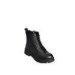 fox SHOES V555700703 Siyah Hakiki Deri Bağcıklı Kadın Bot, Siyah-Hakiki Deri, 36