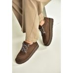 Fox Shoes V602045402 Kahverengi Süet Süet Kalın Tabanlı Günlük Kadın Ayakkabı