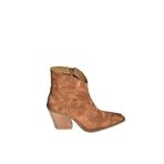 fox SHOES V654081902 Tarçın/Taba Hakiki Deri Süet Kalın Topuklu Western Kovboy Kadın Bot, Tarçın/Taba-Süet, 37