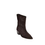 fox SHOES V654082002 Kahverengi Hakiki Deri Süet Alçak Topuklu Kadın Bot, Kahverengi-Süet, 36