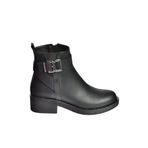 fox SHOES V674121109 Siyah Alçak Topuklu Kadın Bot, Siyah-Suni Deri, 36