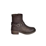 fox SHOES V674121209 Kahverengi Alçak Topuklu Fermuarlı Kadın Bot, Kahverengi-Suni Deri, 38