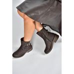 Fox Shoes V674121309 Kahverengi Alçak Topuklu İçi Tüylü Kadın Bot