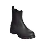 fox SHOES V674420509 Siyah Kalın Tabanlı Lastik Detaylı Kadın Bot, Siyah-Suni Deri, 38