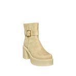 fox SHOES V726446602 Bej Süet Kalın Topuklu Kadın Bot, Bej-Süet, 40