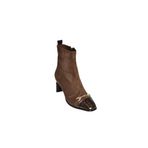 fox SHOES V820284602 Kahverengi Süet Kalın Topuklu Kadın Bot, Kahverengi-Süet, 40